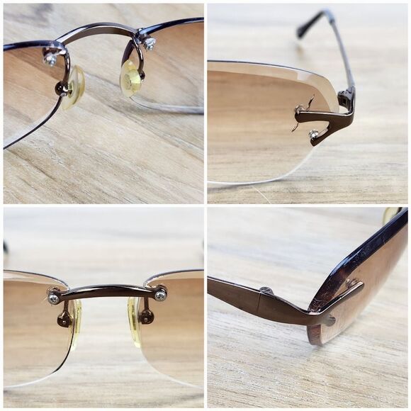 💜Vintage Gloria Vanderbilt Rimless Ombre Sunglasses - Picture 6 of 12